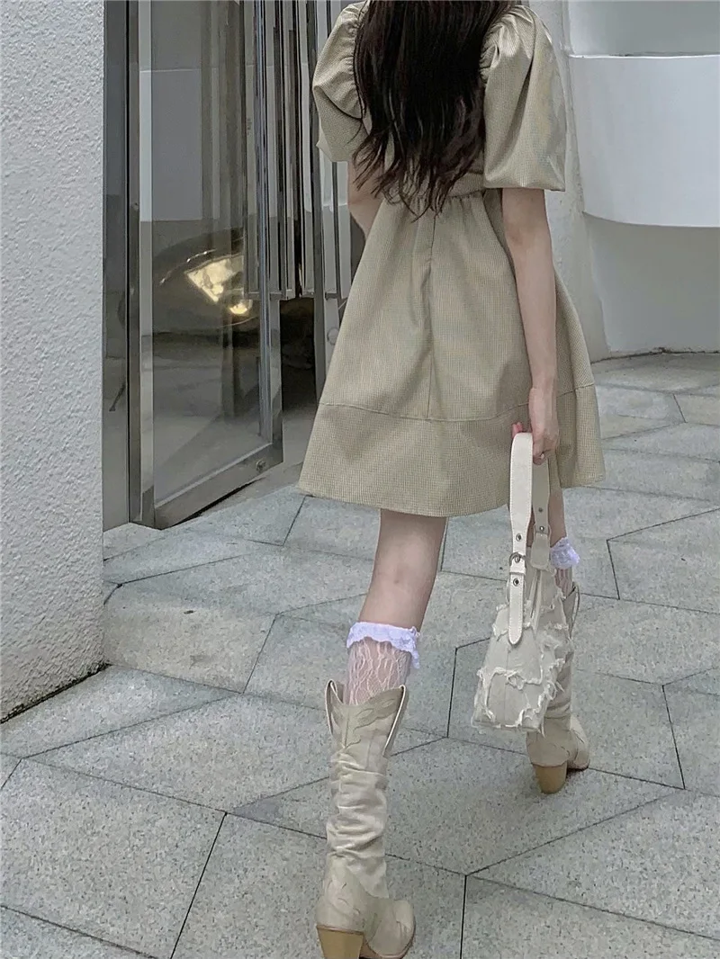 Женская клетчатая футболка с коротким рукавом Клубные Топы y2k Simplee милая одежда