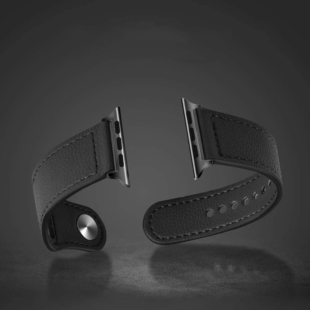 Ремешок из натуральной кожи для Apple Watch 38 мм 42 мм двухцветный браслет для iwatch серии 1 2 3 4 5 44 мм 40 мм аксессуары