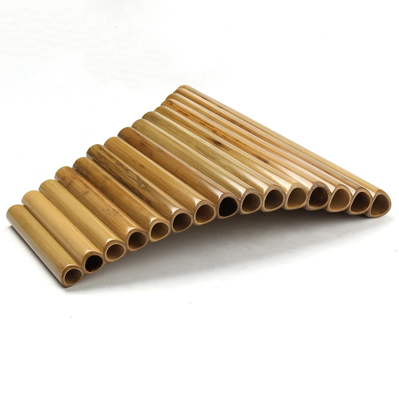 15 Pipes  Pan Flute Original Colour G Key Folk  Handmade Woodwind Musical Instruments Flute De Pan  Pan Pipes enlarge