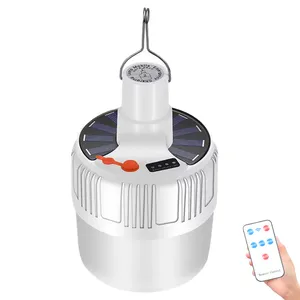 Солнесветильник 60 Вт80 Вт100 Вт переносная лампочка лампа с пультом дистанционного управления ночной рынок лампа освещения для кемпинга солнечная светодиодный ная светильник s