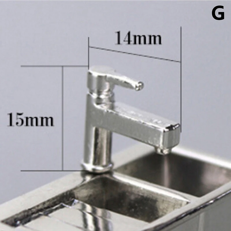 7 1/12 Dollhouse Miniature Accessories Mini Bathtub Faucet Simulation Water Tap Model Furniture Toys for Doll House Decoration - Цвет: 7