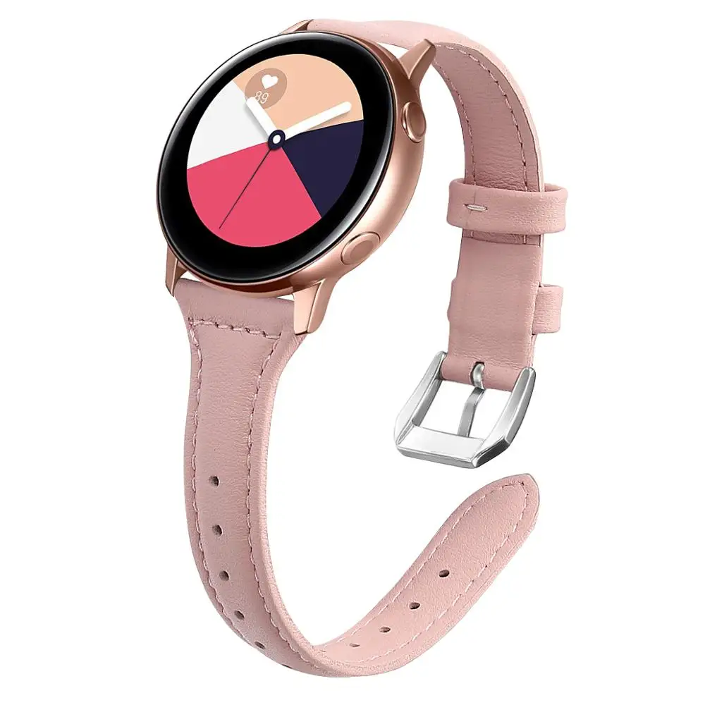 Кожаный ремешок для Samsung Galaxy Watch 3 Active 2 44 мм 40 браслет наручных часов 20 Huami Amazfit GTR 42