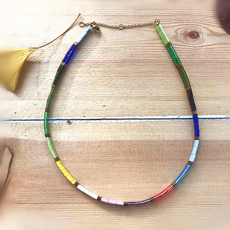 

Bohemian color Japanese rice beads necklace ladies fashion jewelry women necklace Beach Collier femme de couleur bohème new 2019