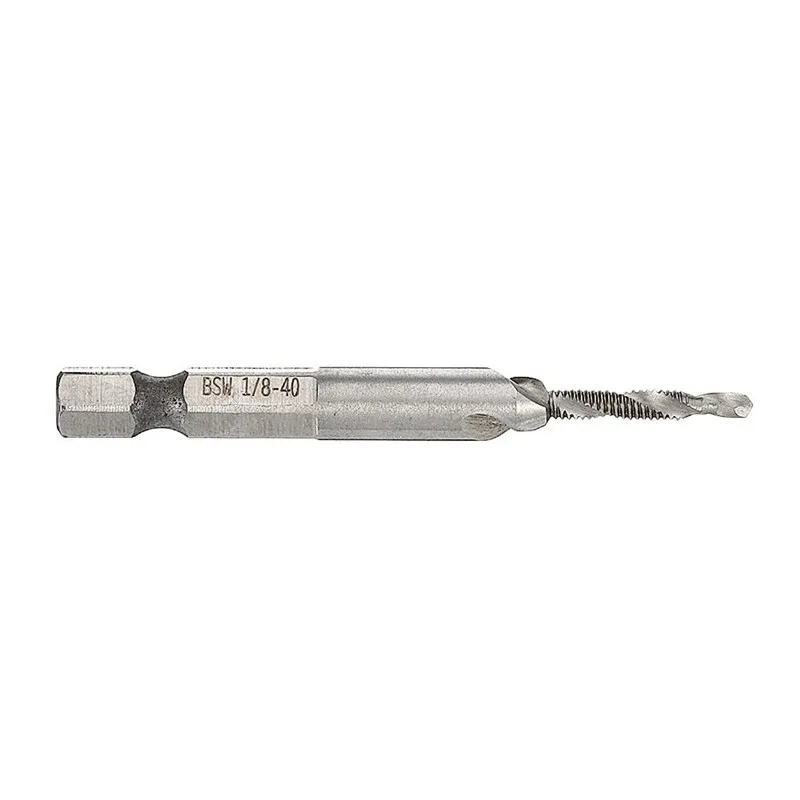 JUSTINLAU 1/8-3/8 дюйма BSW поток HSS комбинированное сверло Tap Bit 1/4 Inch Hex Shank Deburr зенкер |