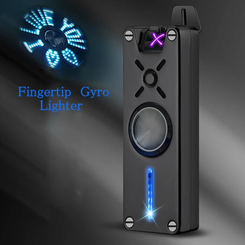 7 светодиодный полоски пальцевой прядильный механизм ручной USB Зажигалка для