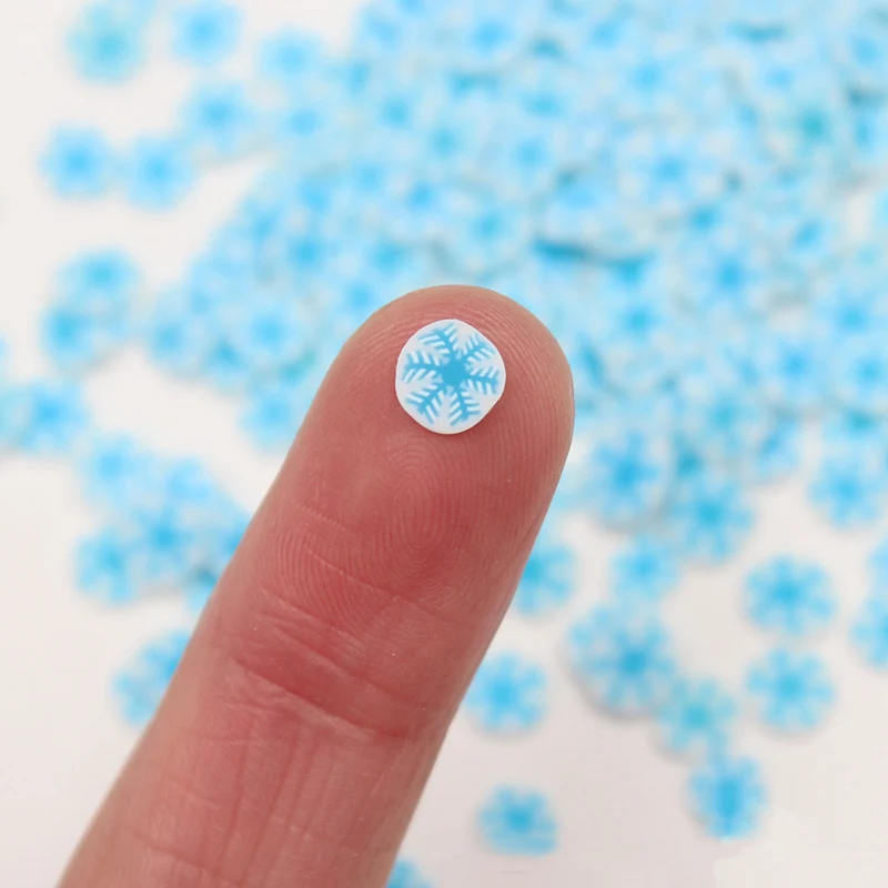 100 г/лот голубая Снежинка кусочки Fimo поделки Полимерная глина брызги для слизи наполнитель материал сделай сам для украшения ногтей 5 мм