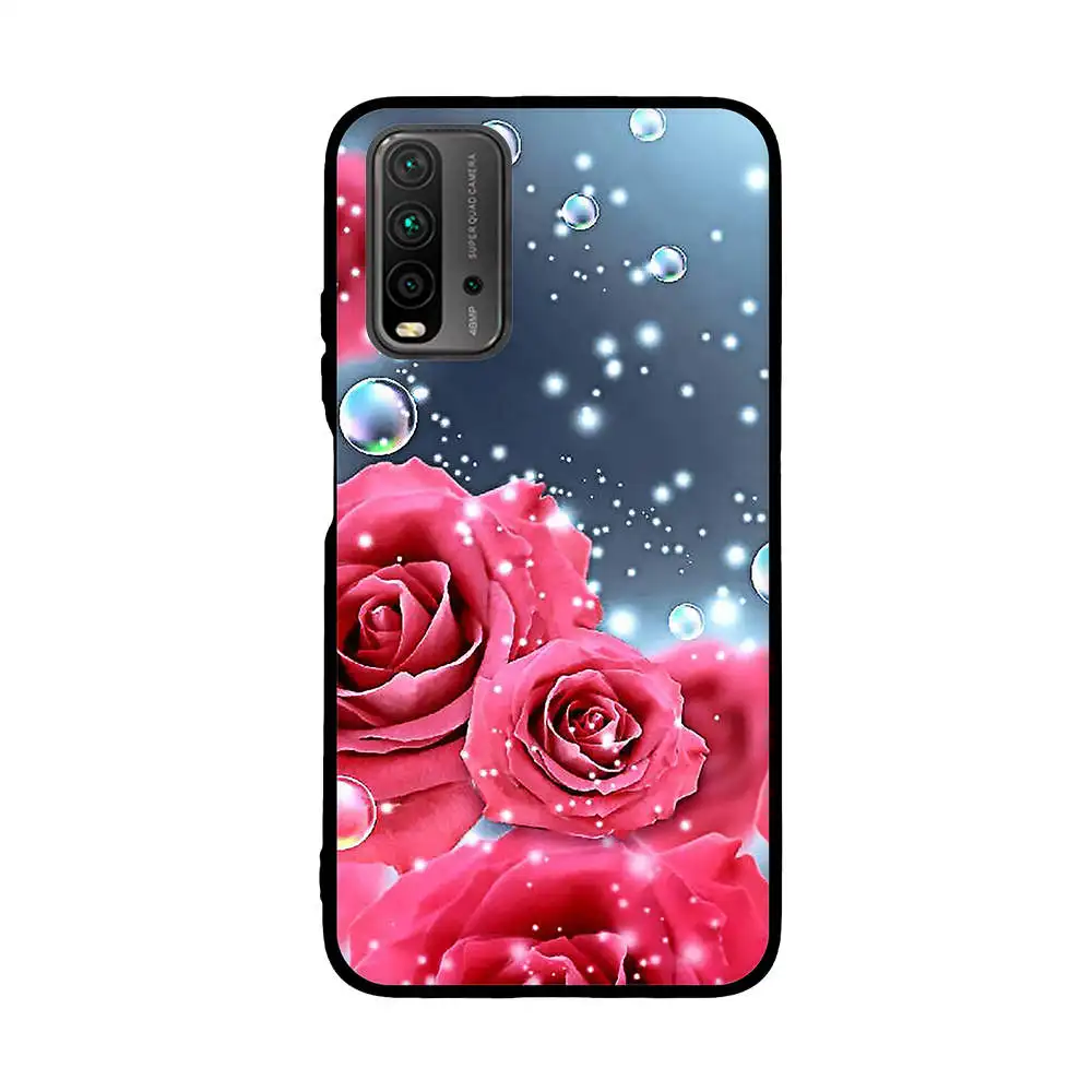 Чехол для Xiaomi Poco M3 Redmi 9 Power мягкий чехол из ТПУ power Redmi9 с розами M 3 чехол|Бамперы| |