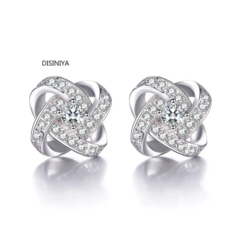 Современные женские серьги 2020 белые и фиолетовые циркониевые гвоздики с