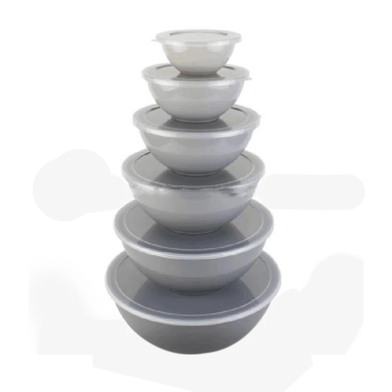 

12Pcs Plastic Mixing Bowls Set, Nesting Bowls with Lids Food Storage for Leftovers, Fruit, Salads