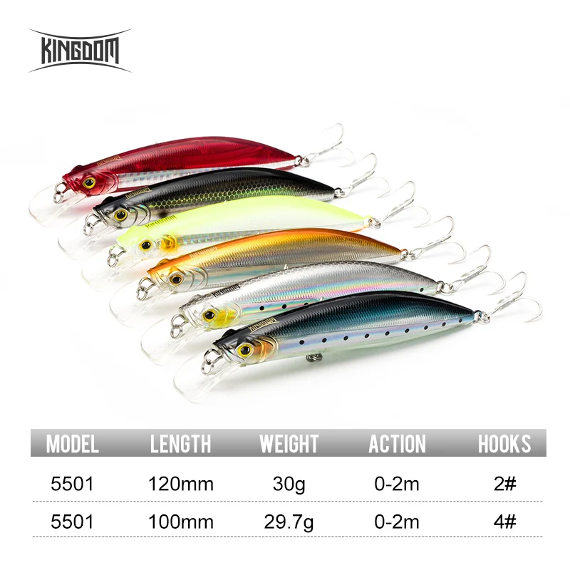 Плавающая приманка в виде гольяна Kingdom 100 мм/20 7 г 120 мм/30 искусственные приманки