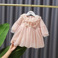 girls spring autumn princess dress elegant lantern sleeve kids lace birthday dresses cute baby clothes 1 6y