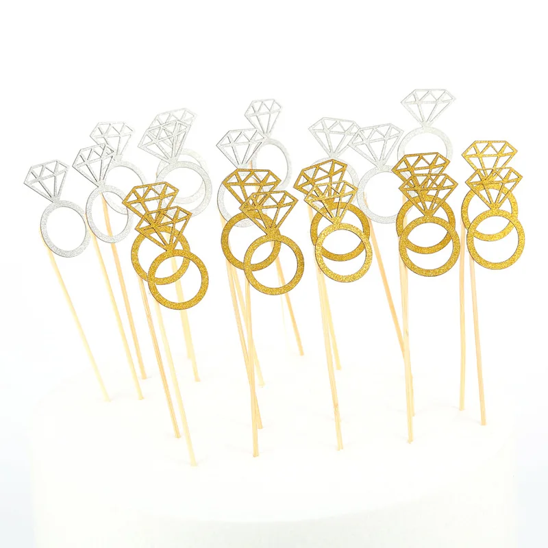 10 шт./упак. Золотое блестящее АЛМАЗНОЕ КОЛЬЦО верхние части для украшения