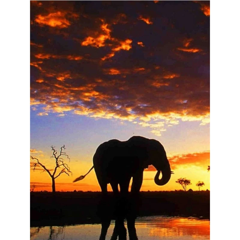 

Алмазная живопись с Африканским слоном, животное, квадратная вышивка, вышивка крестиком, украшение для дома, ручная работа