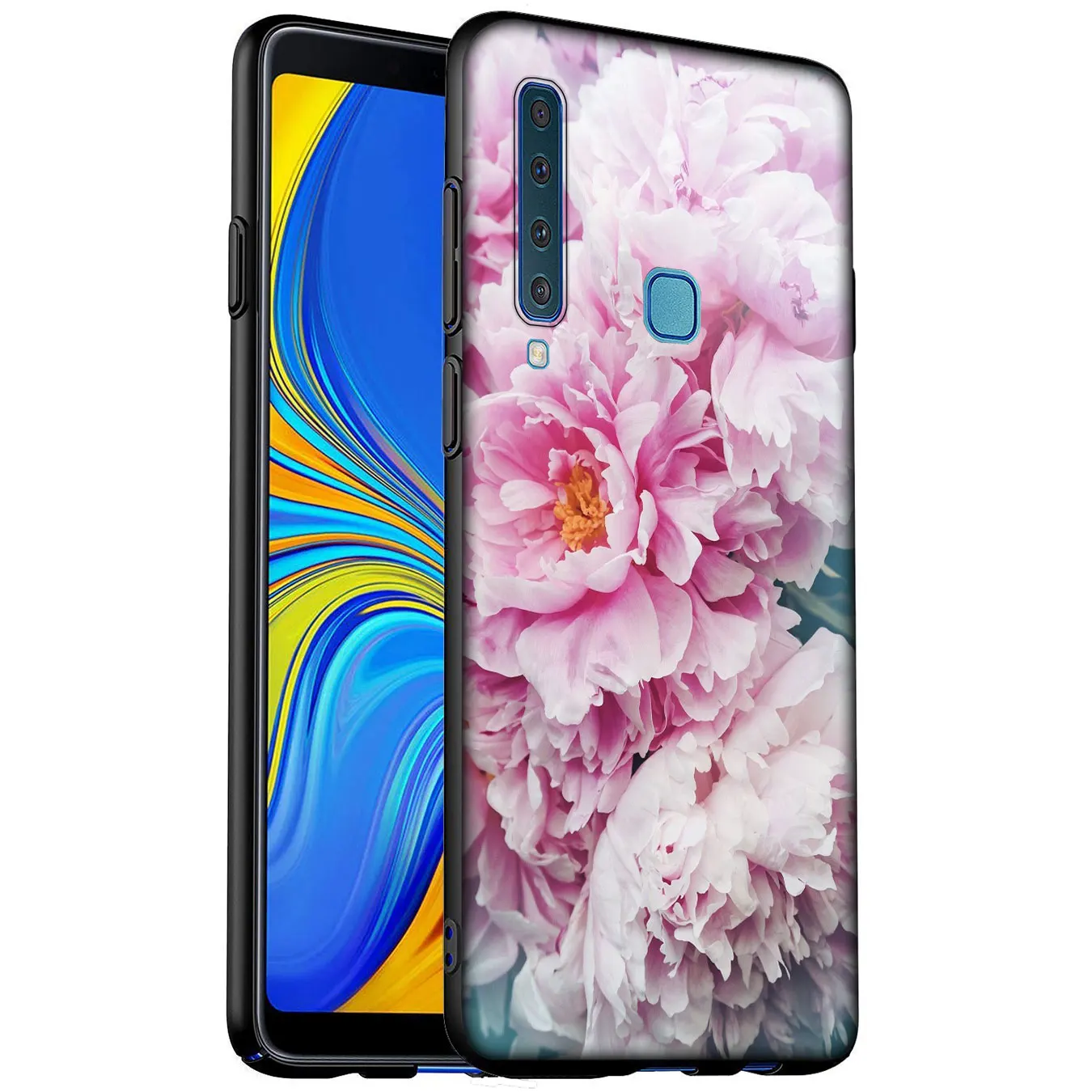 Мягкий силиконовый чехол с цветочным пионом для Samsung Galaxy A6 A7 A8 A9 2018 A3 A5 2016 2017 Note 9 8 10