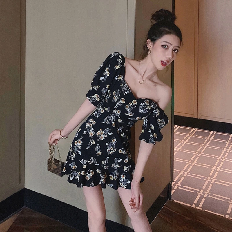 Новинка лета 2021 женская одежда во французском стиле Элегантное маленькое черное