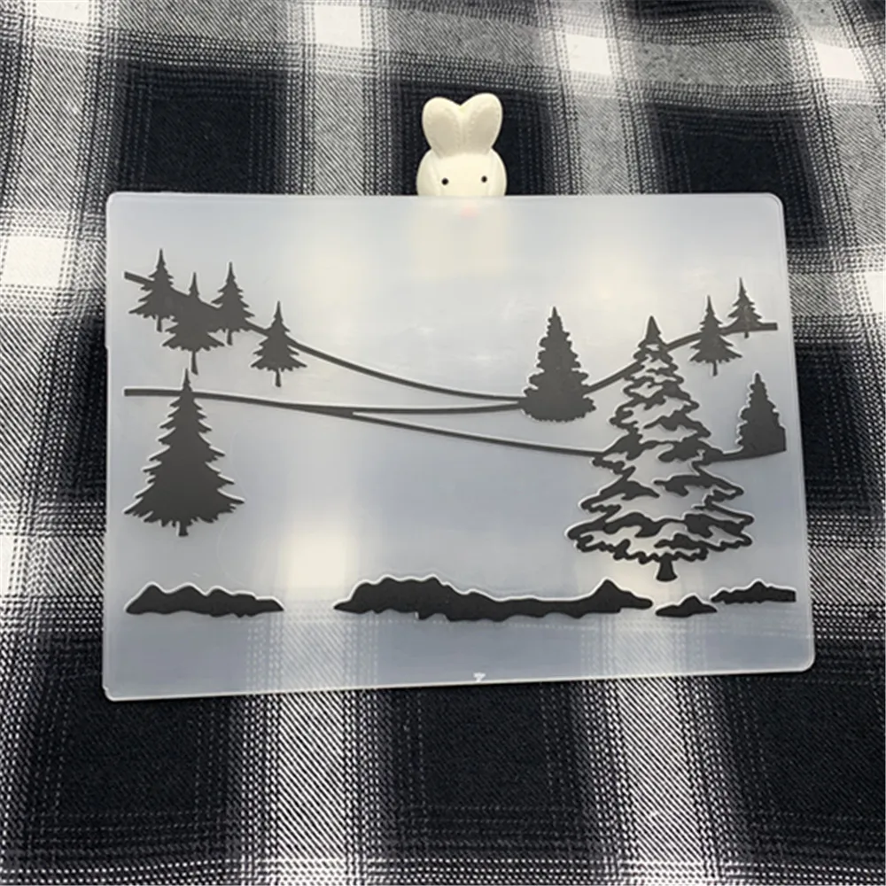 

С изображением заснеженной горы Рождественская елка Сделай своими руками, пластиковые папки для тиснения для бумага для скрапбукинга "сдел...