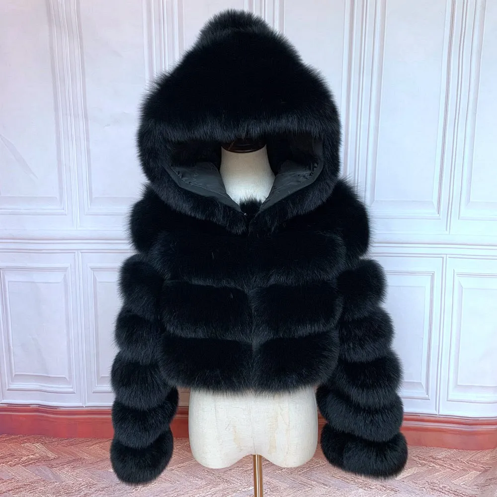 2022 Real Fur Coat 100% Natural fur natural jacket ladies real fox fur jacket women genuine fox fur jacket