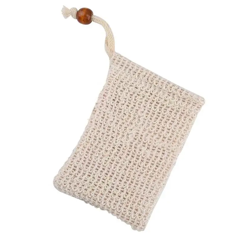 Высококачественный Отшелушивающий мешок для экономии мыла из рами натурального
