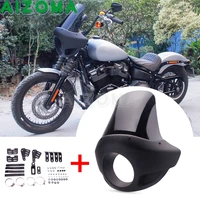 matte black motorcycle headlight fairing mask 5 34 headlamp windshield cover for harley sportster iron dyna fx xl 883 1200