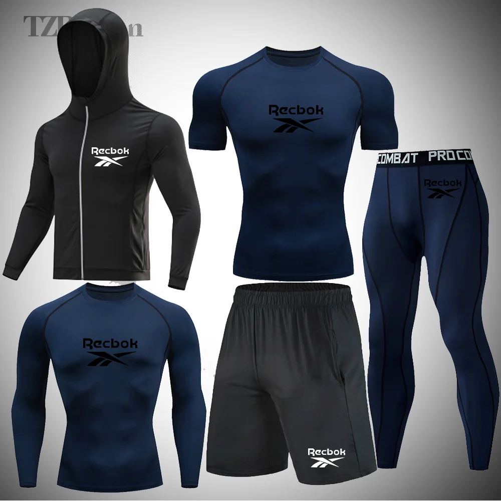 

Rashguard Men'S High Quality Outdoor Training Fitness Gym Sports Suit T-Shirt Running Sports T-Shirt Compression Tights Camping