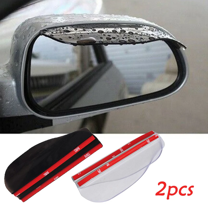 

2Pcs Universal Car Rearview Mirror Rain Eyebrow Cover Transparent Auto Rearview Snow Guard Rain Shield