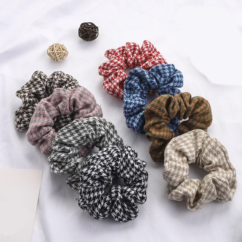 Женские резинки для волос в клетку винтажные аксессуары 2019| |