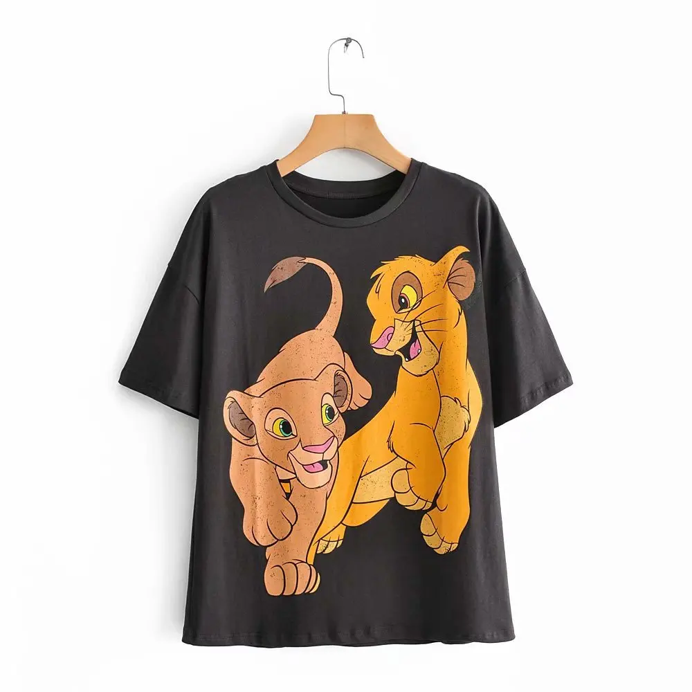 Женские футболки Disney Nala Simba с принтом короля льва Kawaii летние топы 2020 модные