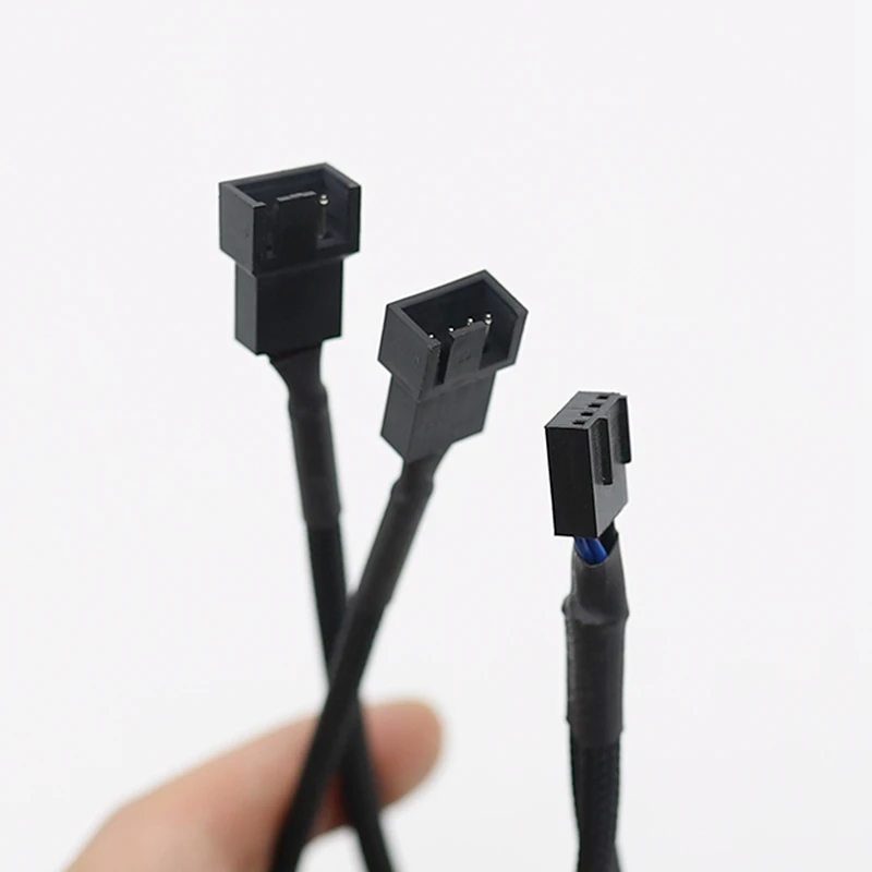 1 до 2 способ плетеный кабель Y сплиттер 3/4 Pin PWM папа разъем Вентилятор компьютер PC
