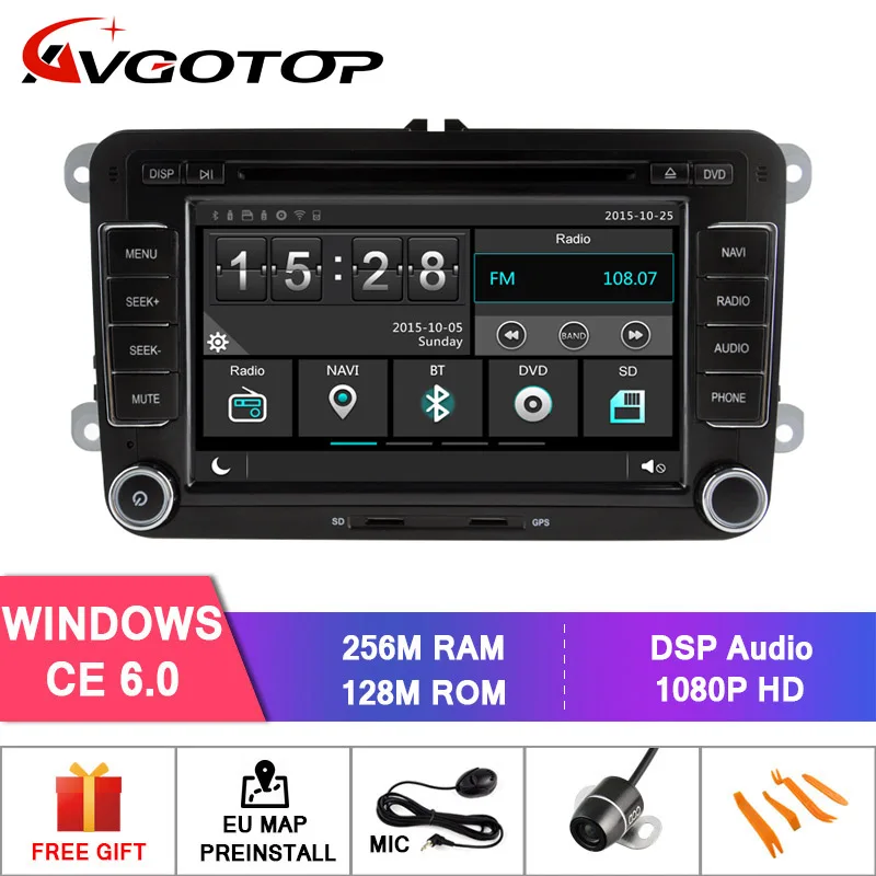 AVGOTOP Android 11 WINCE Bluetooth GPS автомобильный радиоприемник DVD-плеер для VOLKSWAGEN Golf Passat Polo 2G 16G