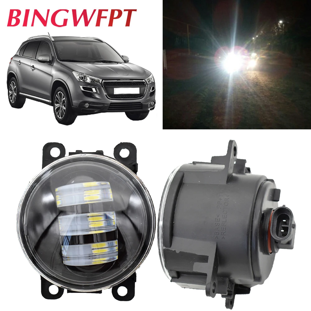 

2pcs/set For Peugeot 4008 2012 2013 2014 2015 2016 2017 Car 12V LED Fog Lamp Daytime Running Light Halogen lamp Fog Light