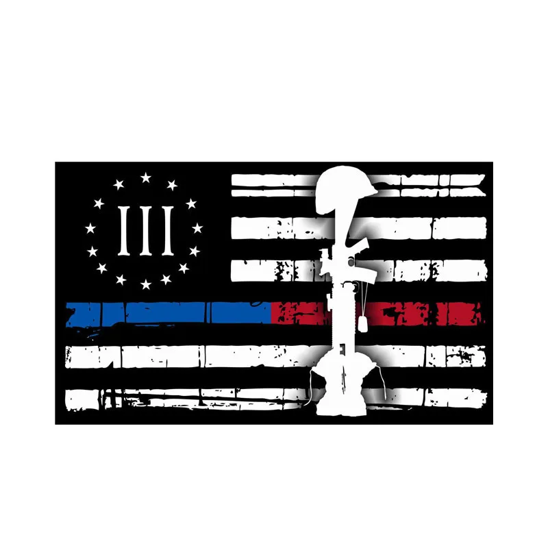 

New American Flag Firefighter Police High-quality Car-Stickers for Bumper Rear Windshield Suv Auto Exterior Decoration KK18*11cm
