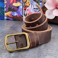 retro solid brass belt buckle mens belt leather belt man ceinture belt for jeans genuine leather man belt waist belt mbt0605