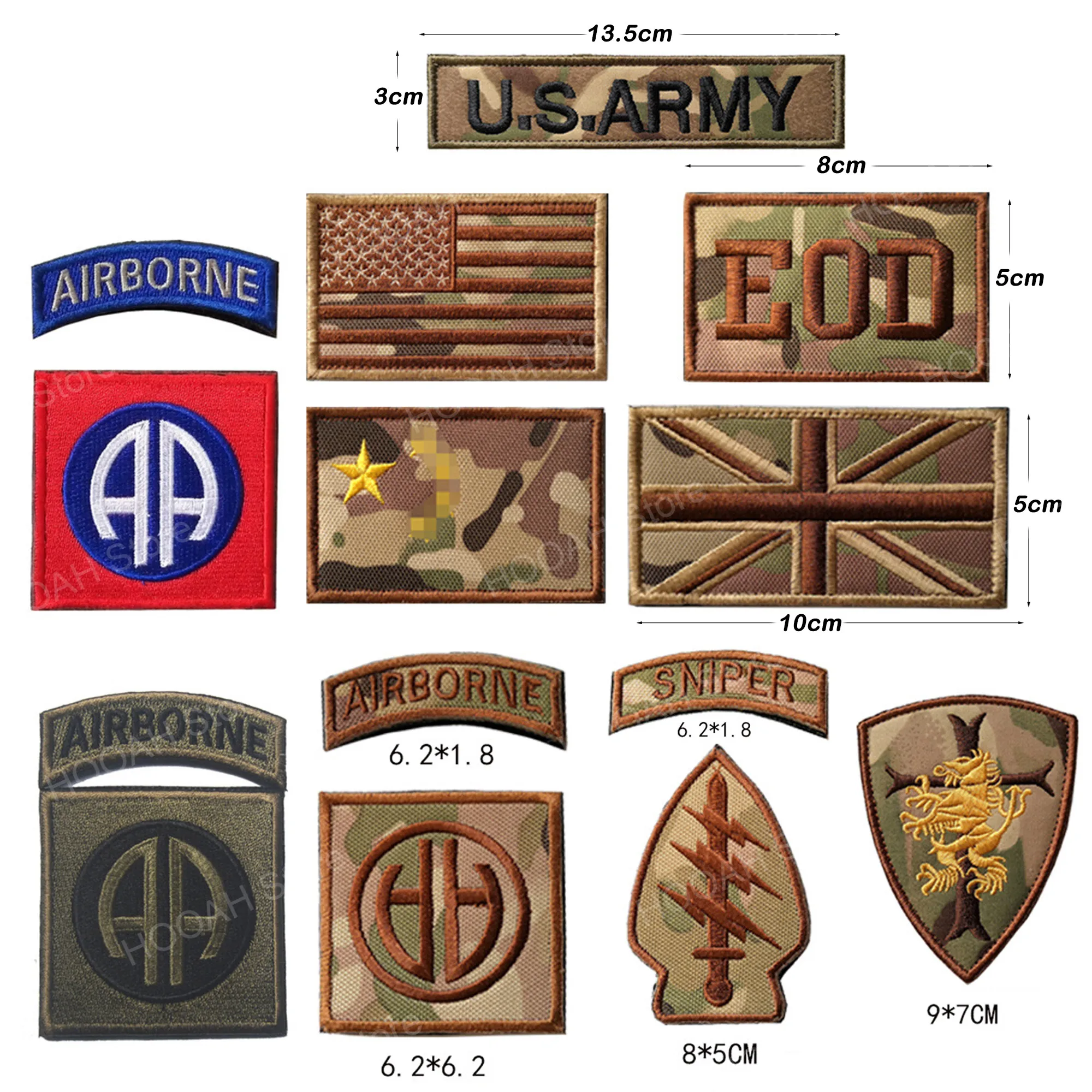 U.S. ARMY Patch EOD Unit SNIPER  Patch AIRBORNE Tactical Emblem UK USA flag Military Badges Appliques Armband Stickers CP
