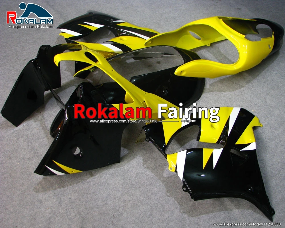 

Aftermarket Cowlings For Kawasaki ZX9R 2000 2001 ZX-9R Ninja 00 01 Yellow Black Motorcycle Fairing Kit (Injection Molding)