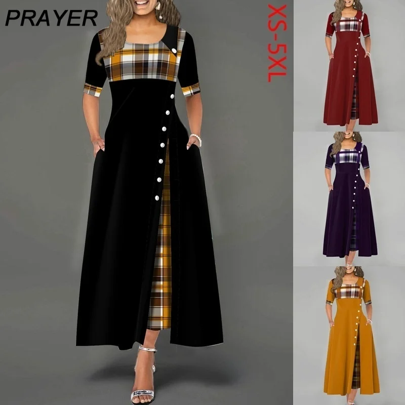 Женское элегантное весеннее клетчатое платье с принтом необычное винтажное на