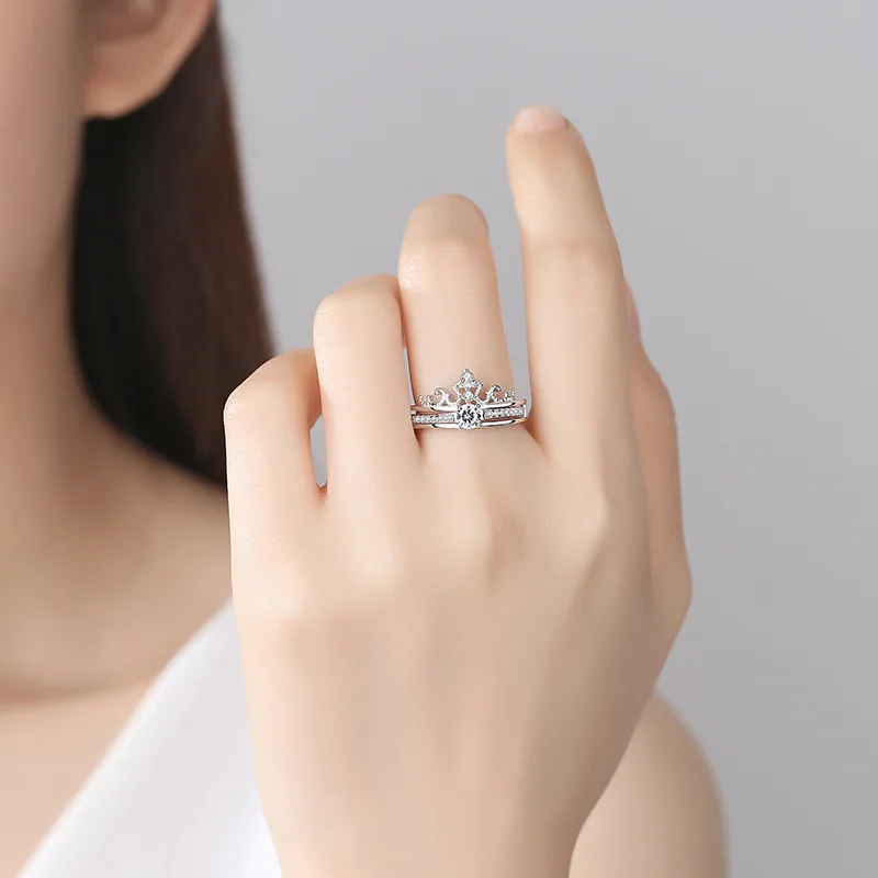 BOSCEN 925 пробы Серебряное кольцо для женщин и девушек Подарок 2019 Корона съемный два