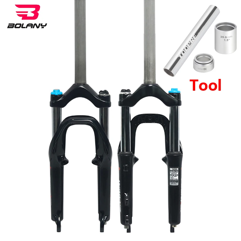 

BOLANY 20 Inch Foldable Bicycle Fork Suspension Aluminum Alloy Lockout V Brake Mechanical Spring Bike Accessories with Fork Tool