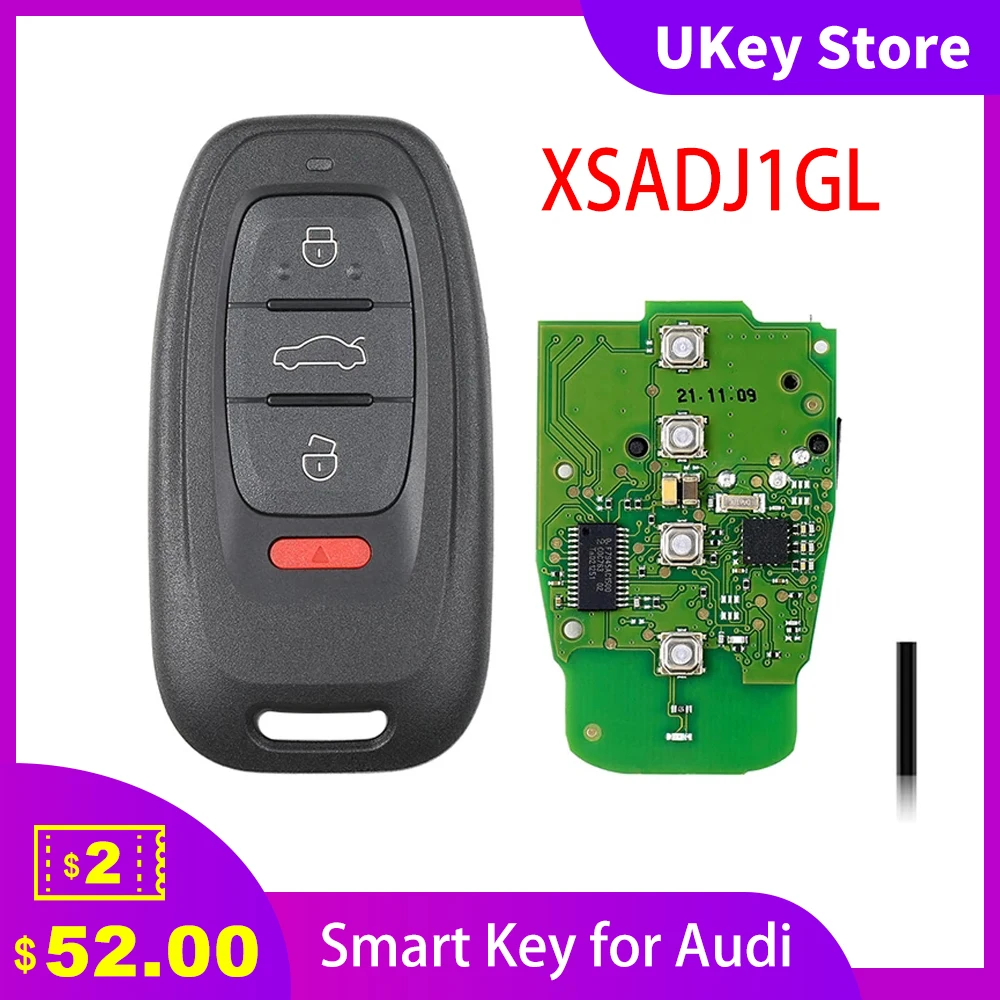 Xhorse XSADJ1GL VVDI 754J Smart Key PCB for Audi 315MHZ A6L Q5 A4L A8L with Key Shell Circuit Board Good Quality