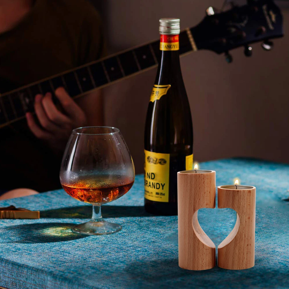 Деревянный романтический подсвечник из Искусственного Дерева для чайного воска
