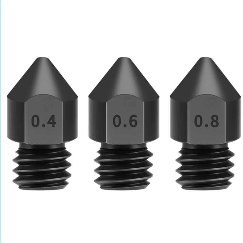 

3Pcs 3D Printer Brass Copper Nozzle Mixed Sizes 0.2/0.3/0.4/0.5/0.6/0.8mm Extruder Print Head For 1.75MM MK8 Makerbot