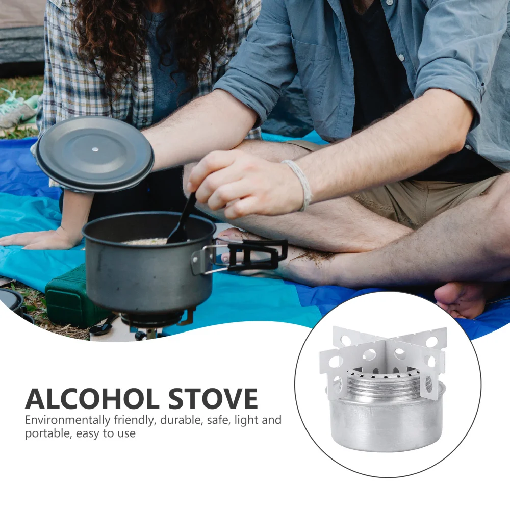 1 Set Portable Alcohol Stove Camping Burner Outdoor Cookware | &amp Accessories