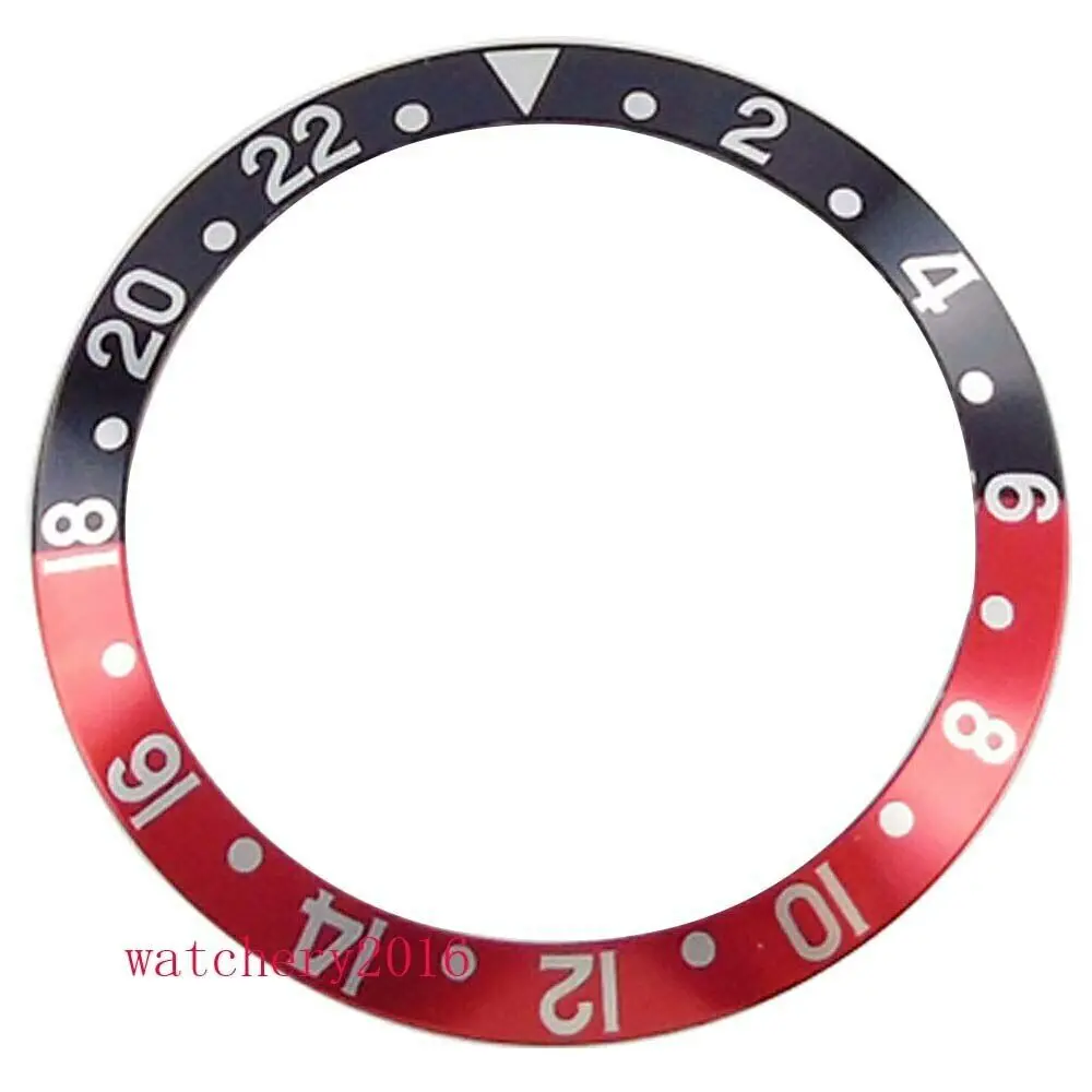 38mm high quality red black blue Watch bezel insert for 40mm sub GMT watch