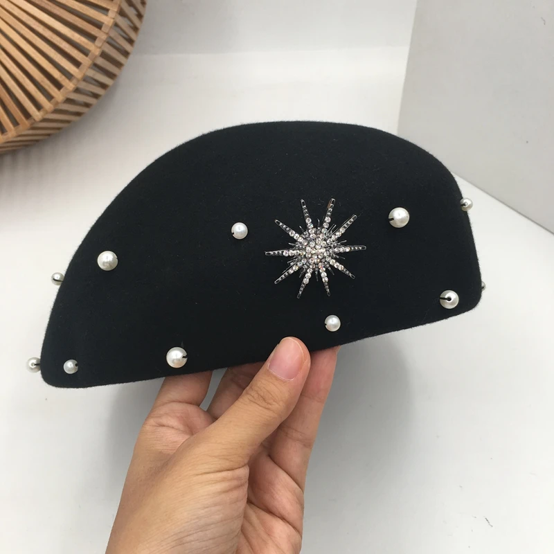 

The new black beret for women fashionable artist temperament of restoring ancient ways pumpkin hat in England cap