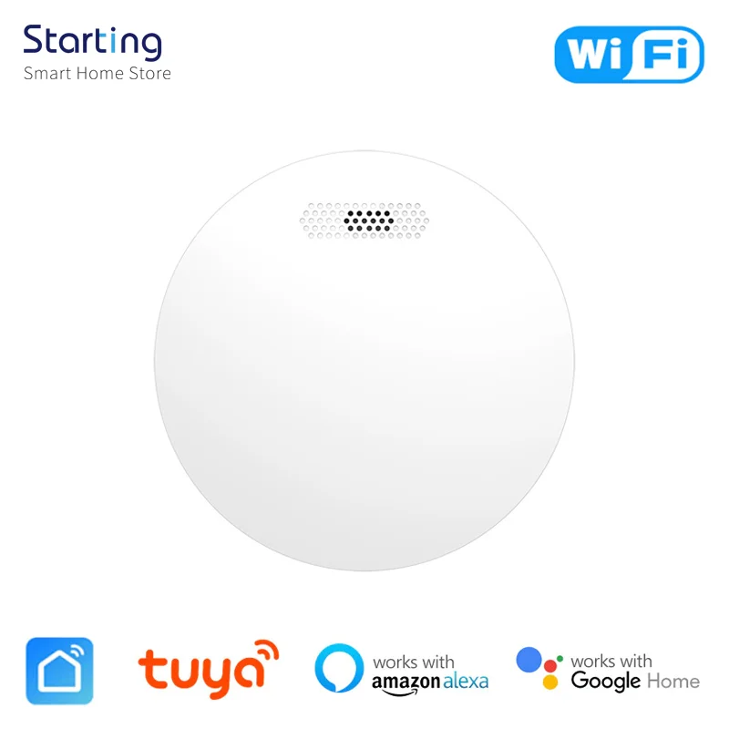 

Tuya WiFi смарт-пожарный Сенсор звук и светильник будильник приложение Smart Life Управление умный дом голос Управление Поддержка Alexa Google Home