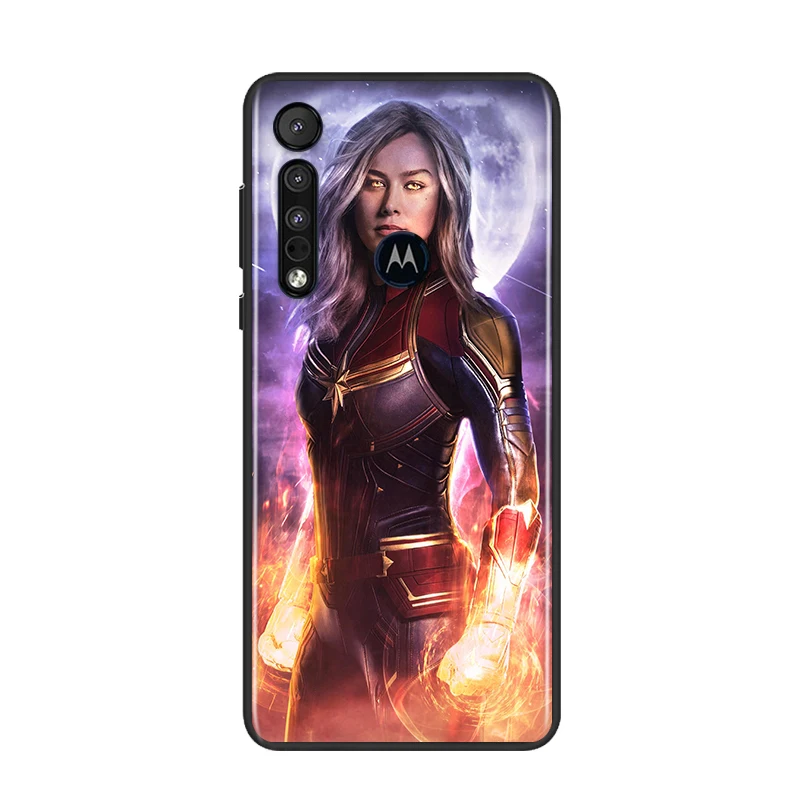 

Captain Women Marvel For Motorola G9 G8 G Edge One E7 E6 Power Lite Marco Hyper Fusion Plus Play Black Phone Case