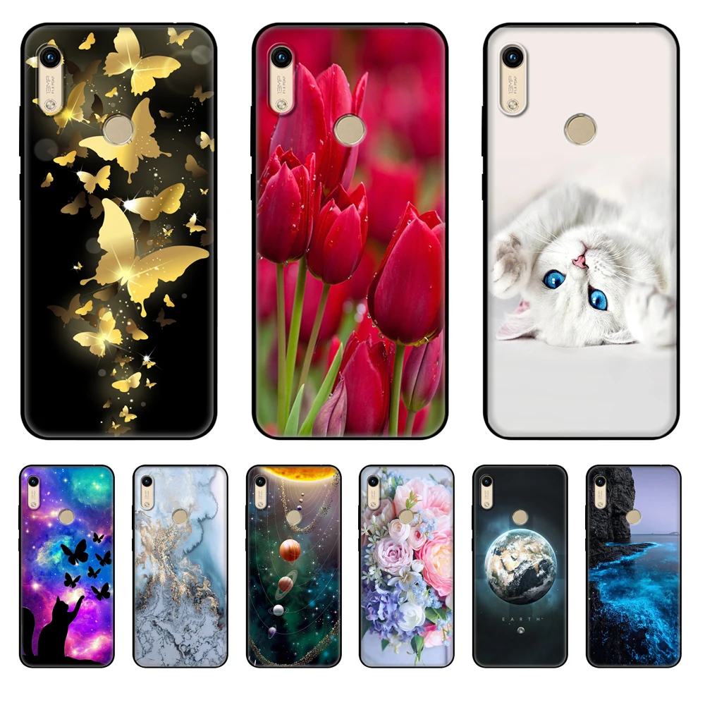 Чехол для Huawei y6 2019 мягкий силиконовый чехол телефона Y 6 pro Prime искусственная кожа