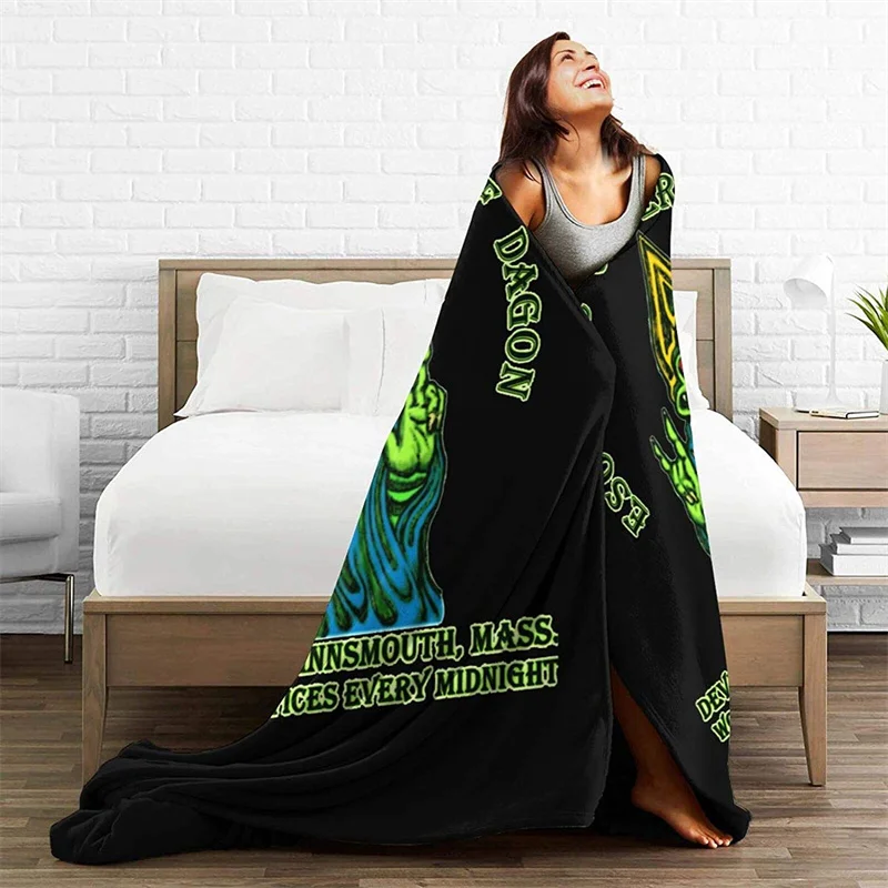 

Esoteric Order Of Dagon Navajo Cubre Camara Green Throw Blanket 3D Print On Demand Sherpa Super Comfortable For Sofa Thin Quilt