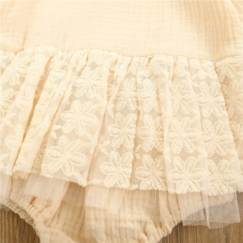 

Newborn Baby Girl Clothes Rompers Long Sleeve Cotton Linen Lace Tutu Dress Romper Outfits Autumn Spring Toddler Clothing 0-24M