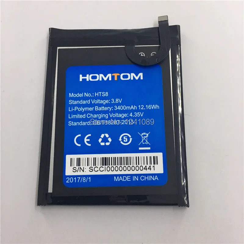ycooly 100 original battery homtom hts8 3400mah long standby time 5 7inch mtk6750t homtom mobile phone accessories free global shipping