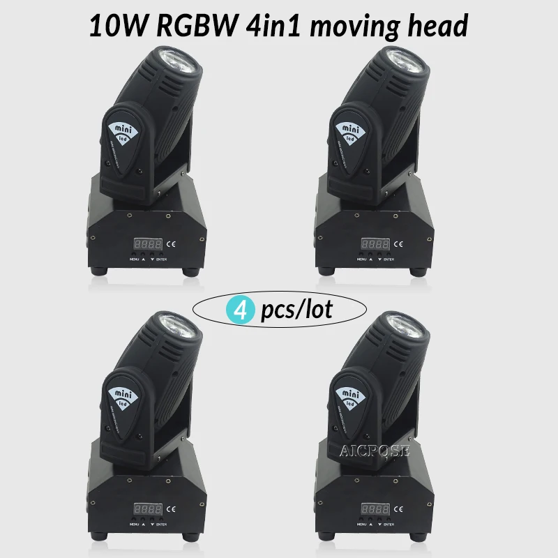 4 шт./лот Новый Seer 10 Вт RGBW 4в1 Подвижная головка DMX512 светильник Светодиодный